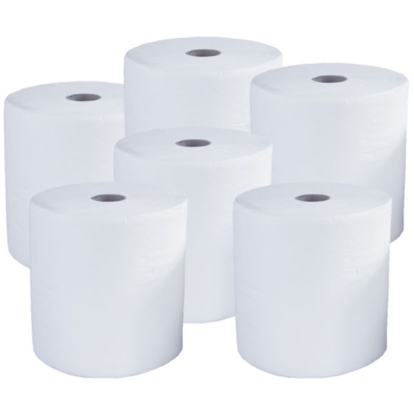 White Paper Roll 150 metre 2 ply x 6 Embossed